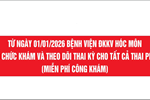 THÔNG BÁO TỪ NGÀY 01/01/2026 BỆNH VIỆN ĐKKV HÓC MÔN TỔ CHỨC KHÁM VÀ THEO DÕI THAI KỲ CHO TẤT CẢ THAI PHỤ